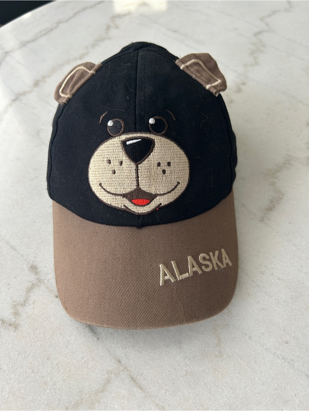 Kids Bear Baseball Cap - Black & Brown - ALASKA Embroidery